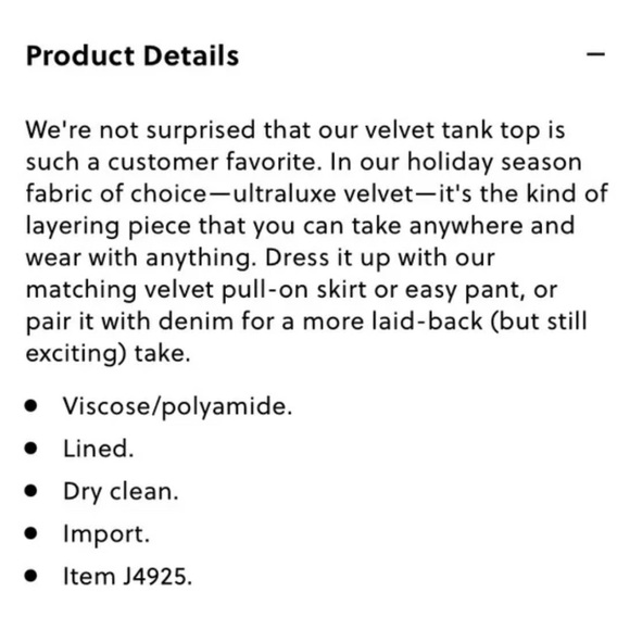 NWT J.Crew Velvet Tank Top in Blue, Size 6 - Picture 10 of 10